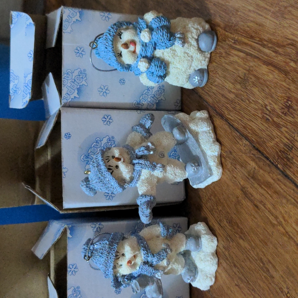 Lot of 8 Snow Buddies ornaments from 1999-2000 era